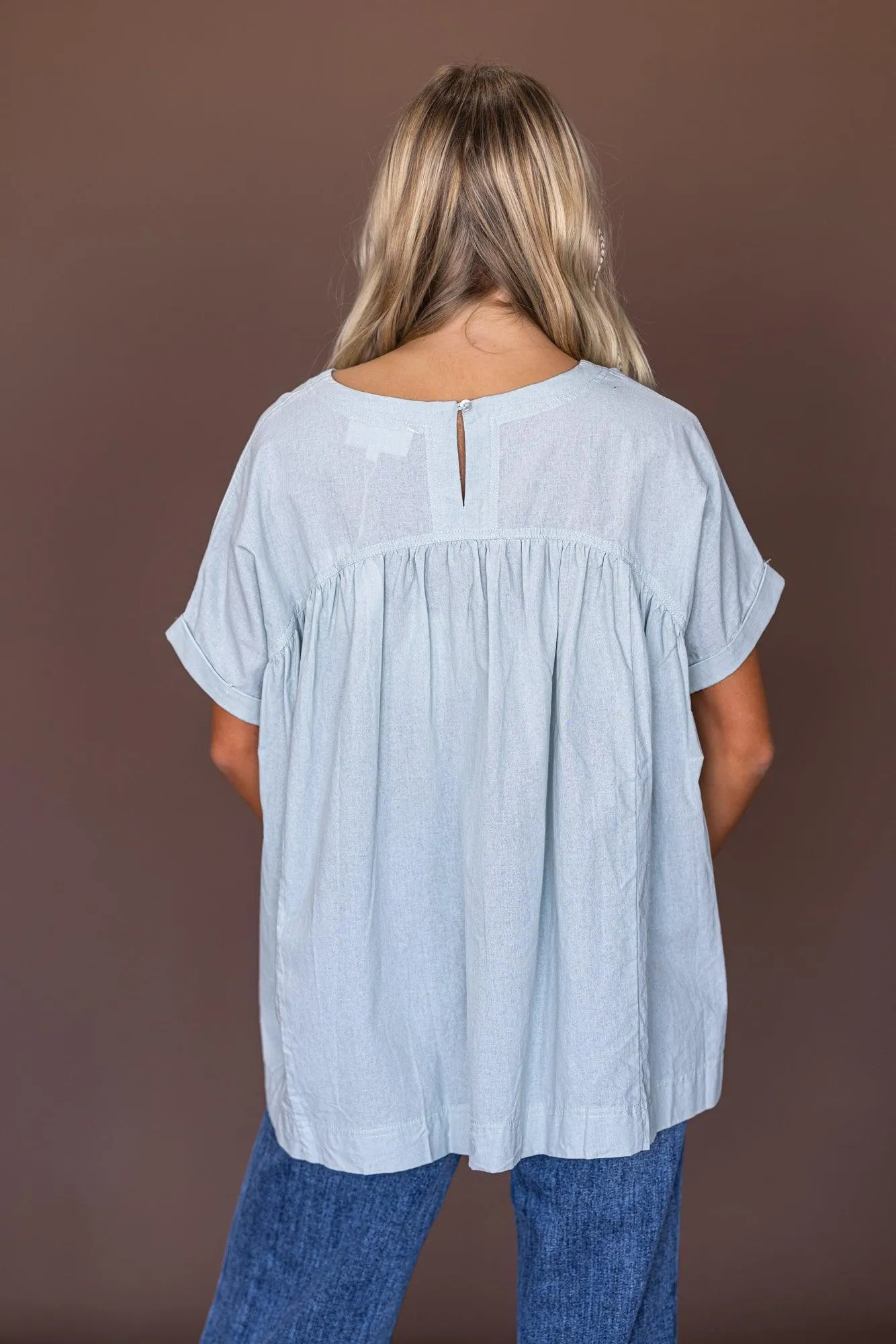 Betsy Peplum Top in Sage