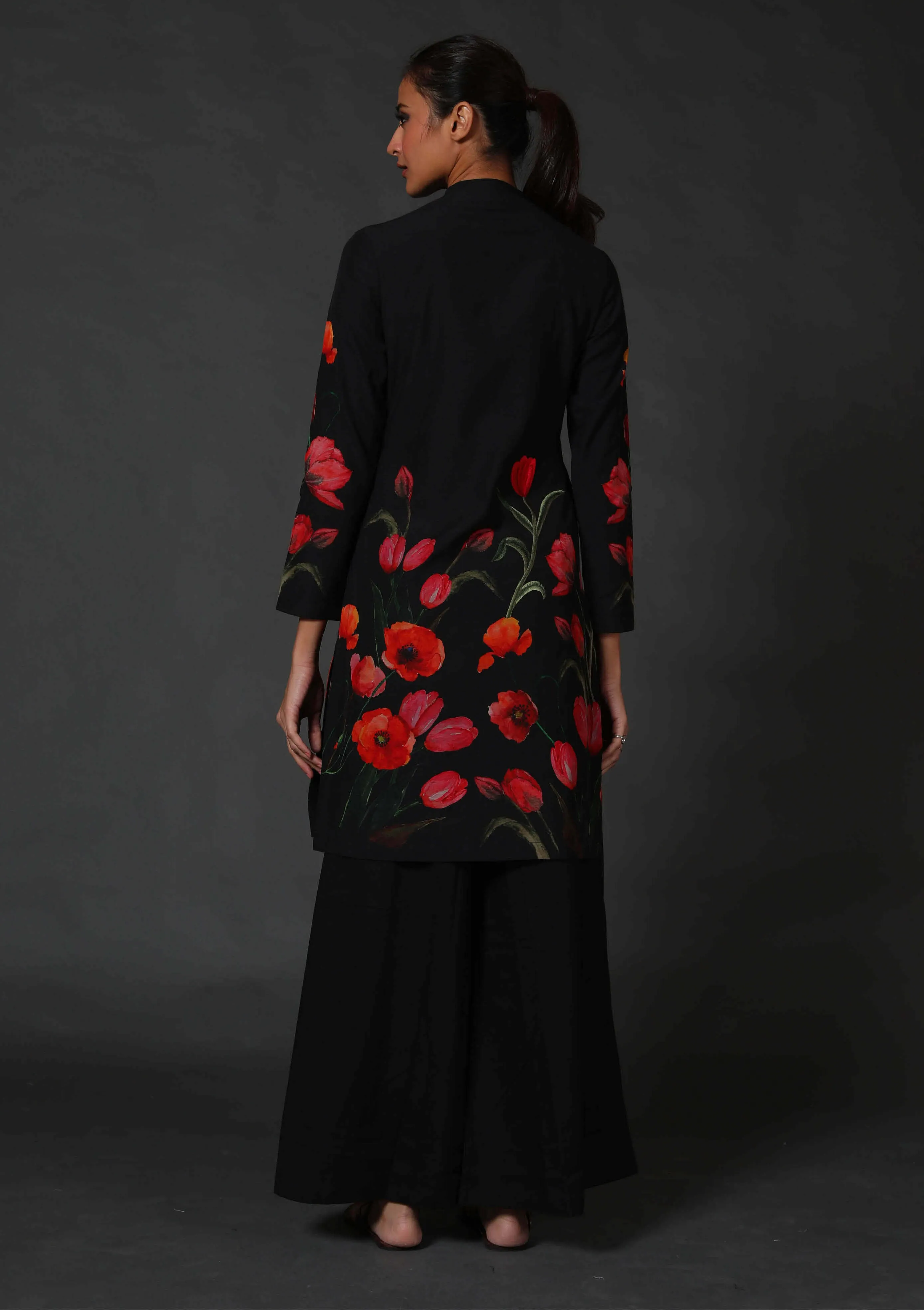 Black Chanderi Tunic With Palazzo