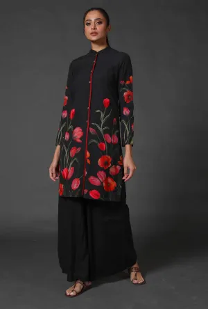 Black Chanderi Tunic With Palazzo