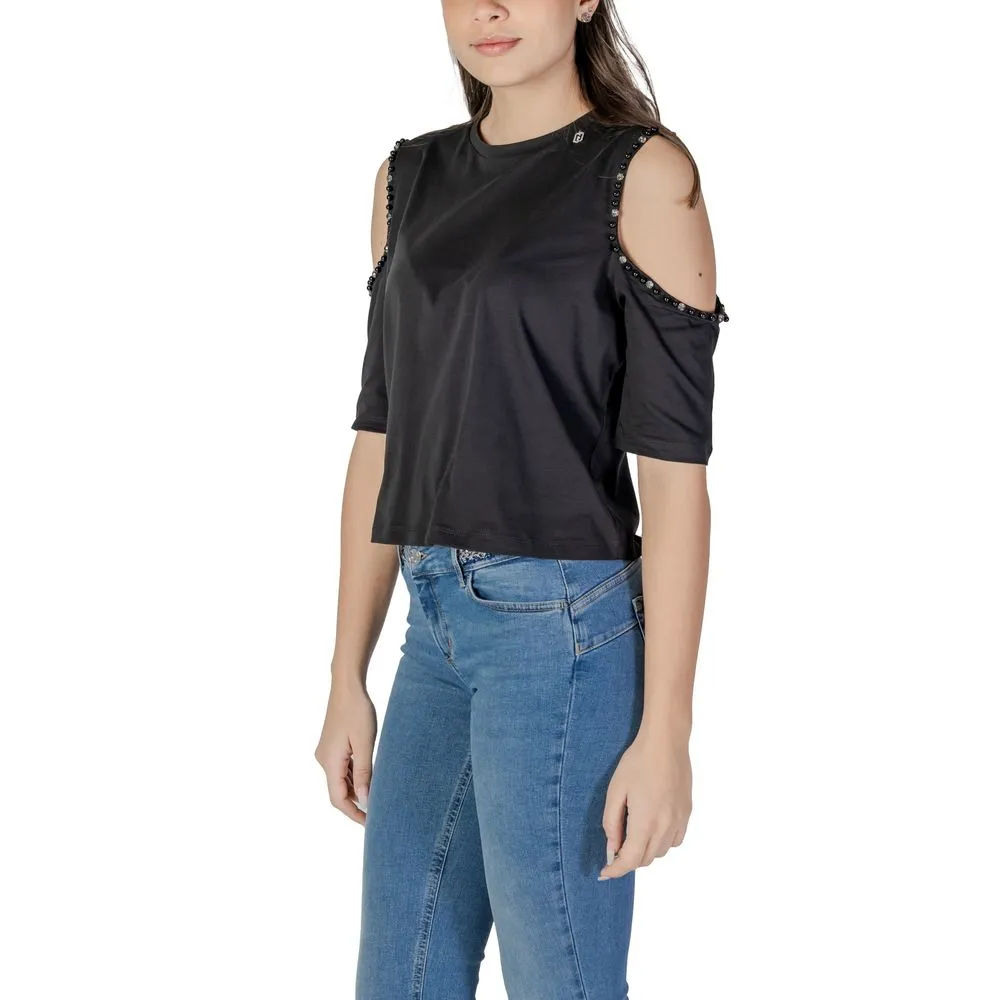 Black Cotton Tops & T-Shirt