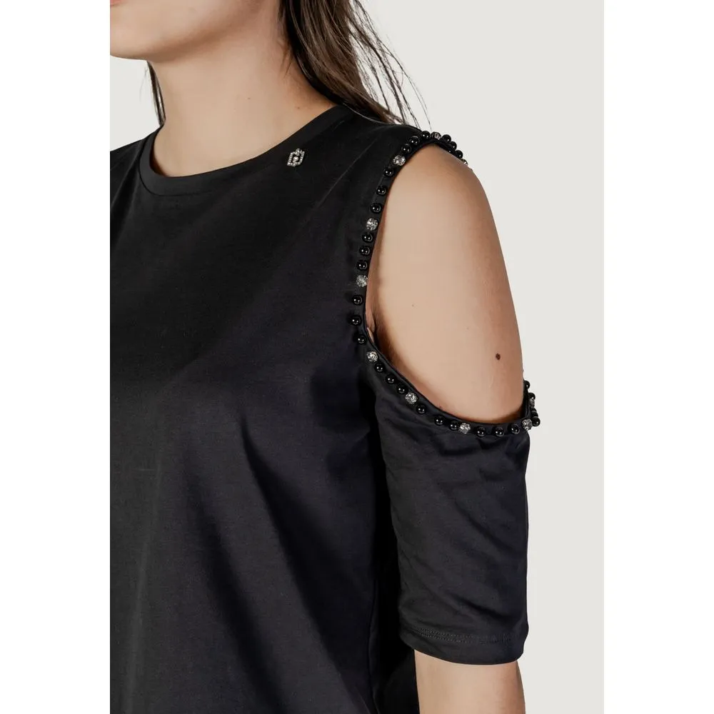 Black Cotton Tops & T-Shirt