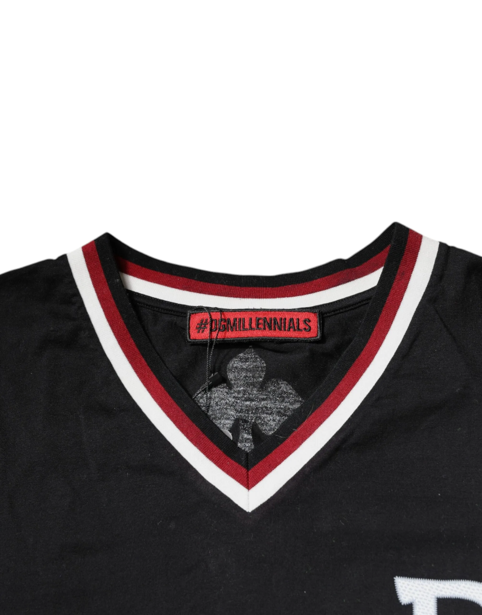 Black DG King V-neck Short Sleeve T-shirt
