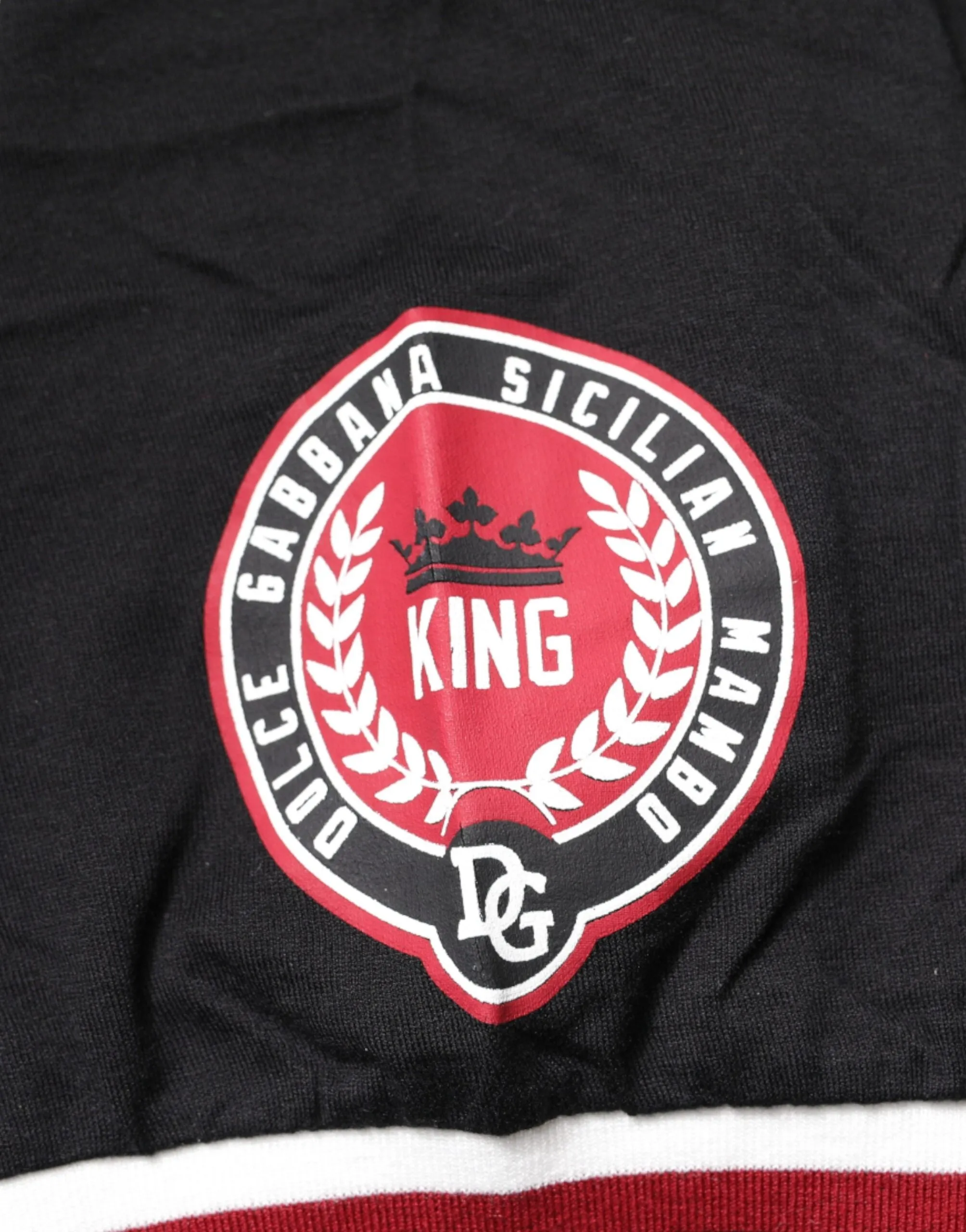 Black DG King V-neck Short Sleeve T-shirt