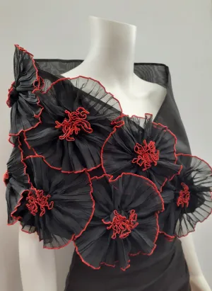 Black Flower Wrap