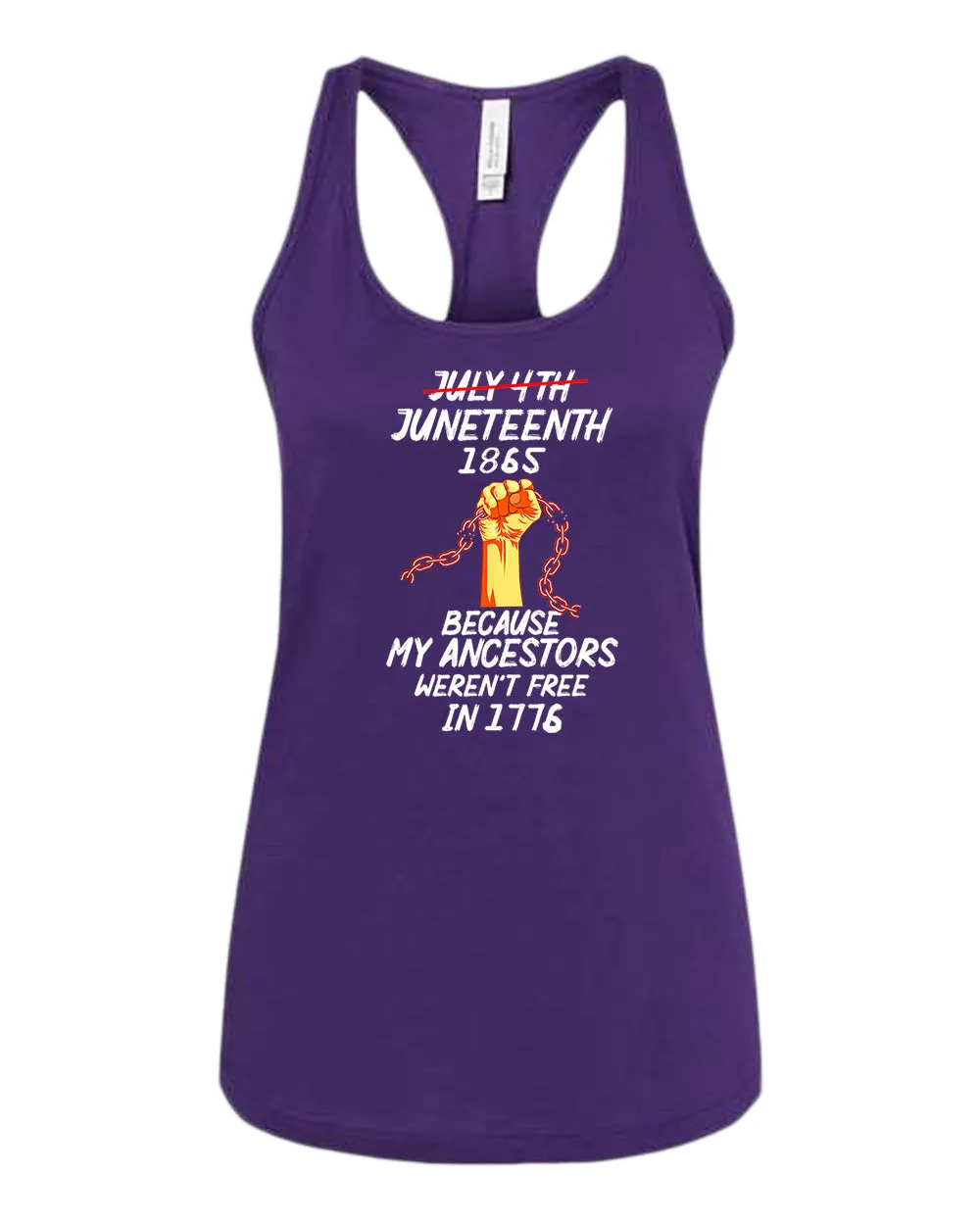 Black power tank top because my ancestors weren't free in 1776 tank top