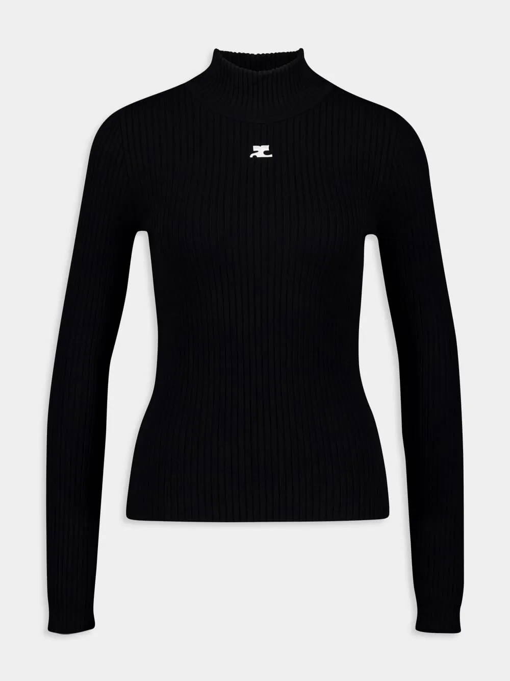 Black ReEdition Rib Knit Mockneck Sweater