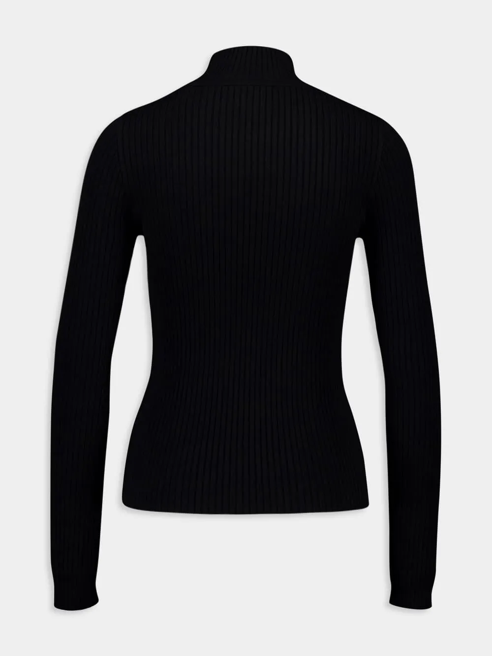 Black ReEdition Rib Knit Mockneck Sweater
