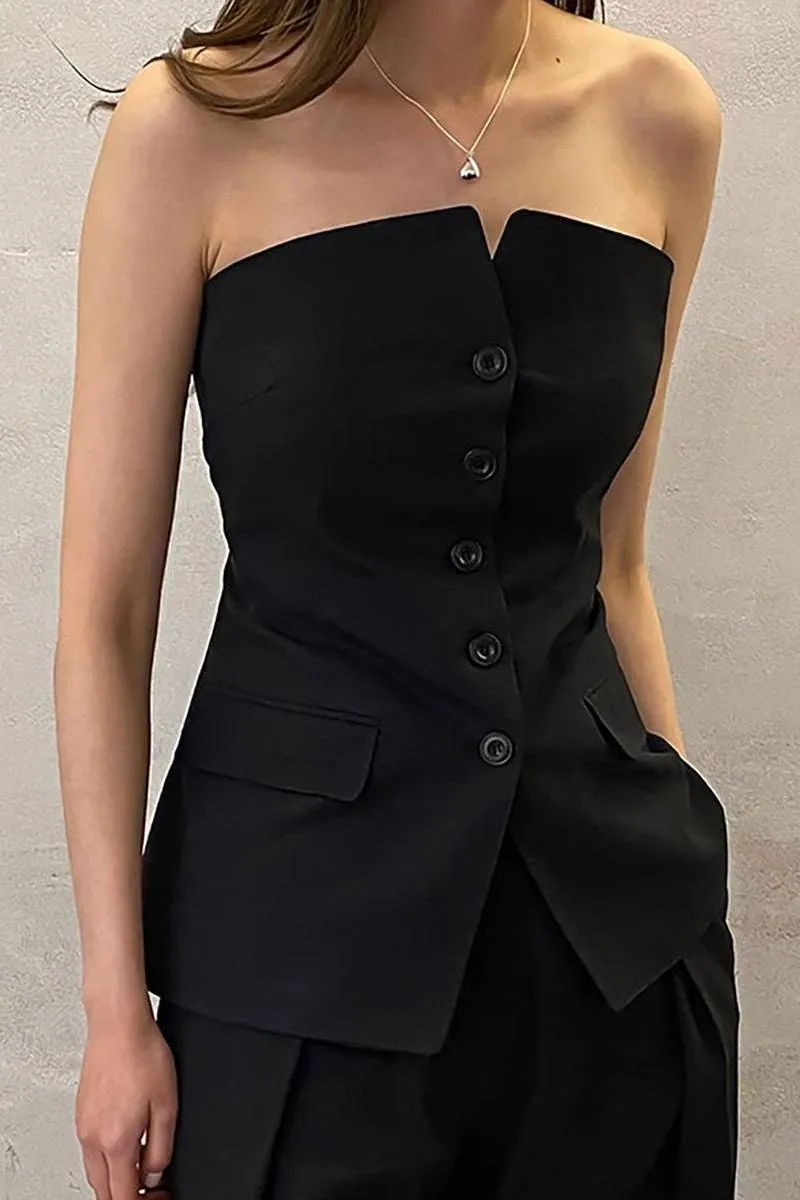 Black Sleeveless Long Vest for Effortless Style