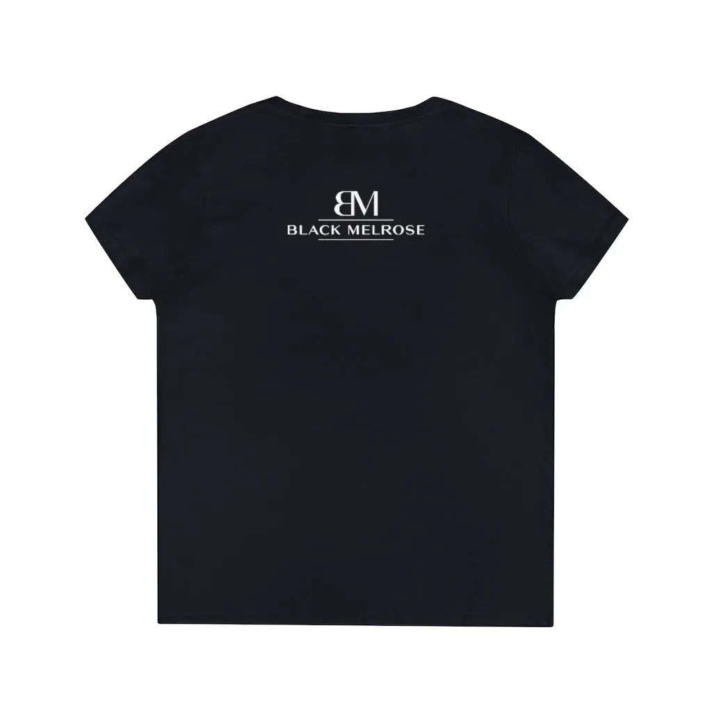 Black Tee Red Lipstick Poppin | V-Neck Tee