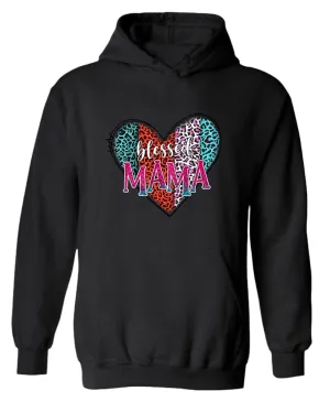Blessed mama cheetah print design hoodie