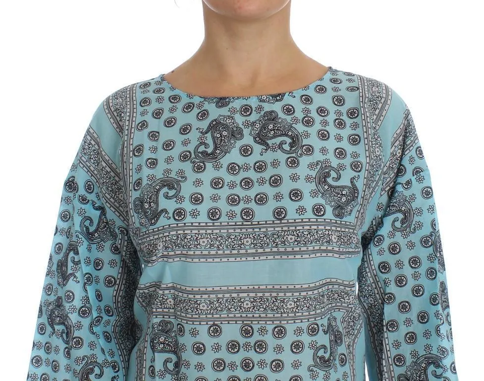 Blue 3/4 Sleeve Blouse Tunic