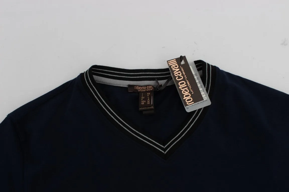 Blue Cotton Stretch T-Shirt