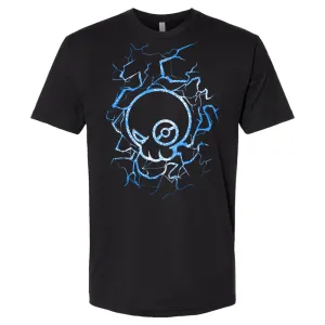 Blue Lightning - Black 100% Cotton T-Shirt