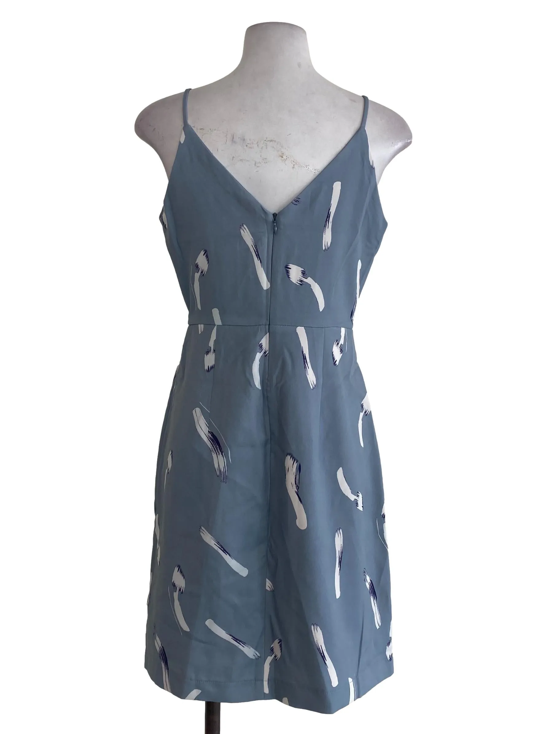 Blue Printed Wrap Dress