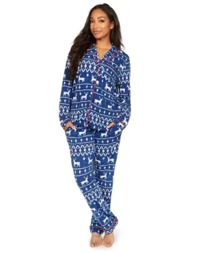 Blue Reindeer PJ Set