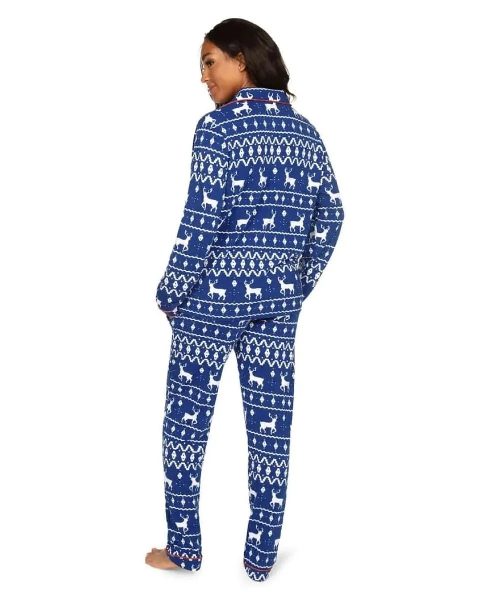 Blue Reindeer PJ Set