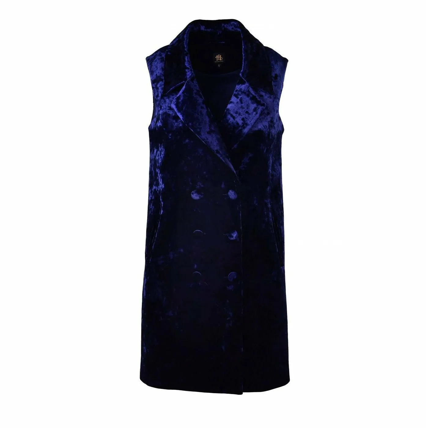 Blue Velvet Double Breasted Vest