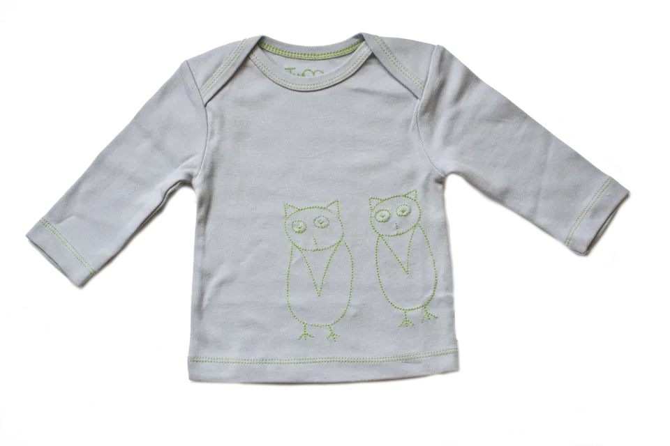 Blue/Green Owls Baby Long Sleeve Tee
