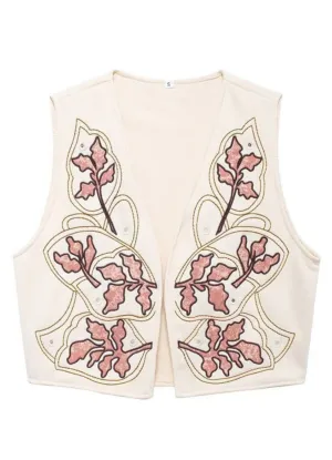 Boho Embroidered Floral Sleeveless vest