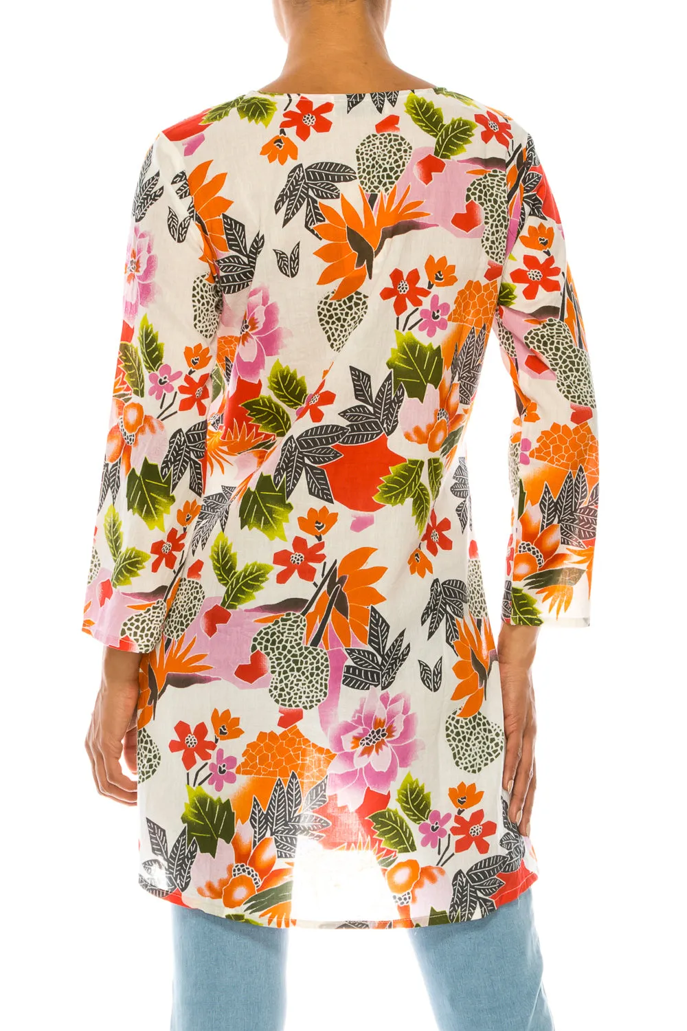 Boho Tunic with Floral Embroidery