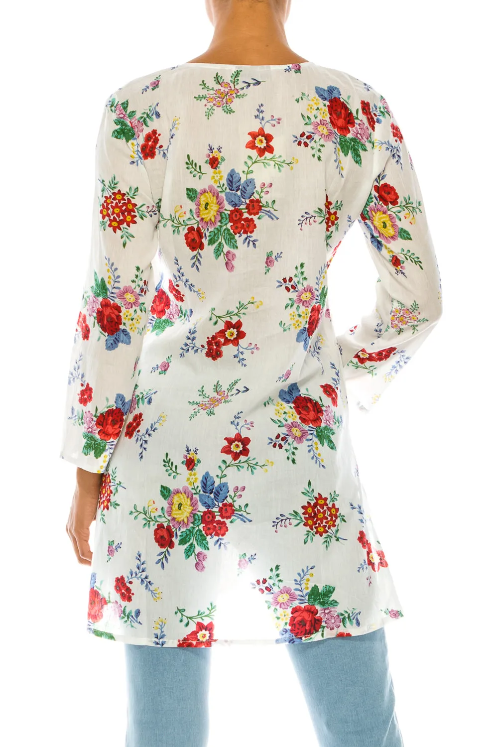 Boho Tunic with Floral Embroidery