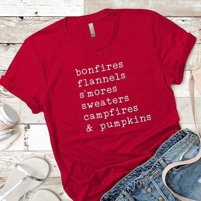 Bonfires Flannels Premium Tees