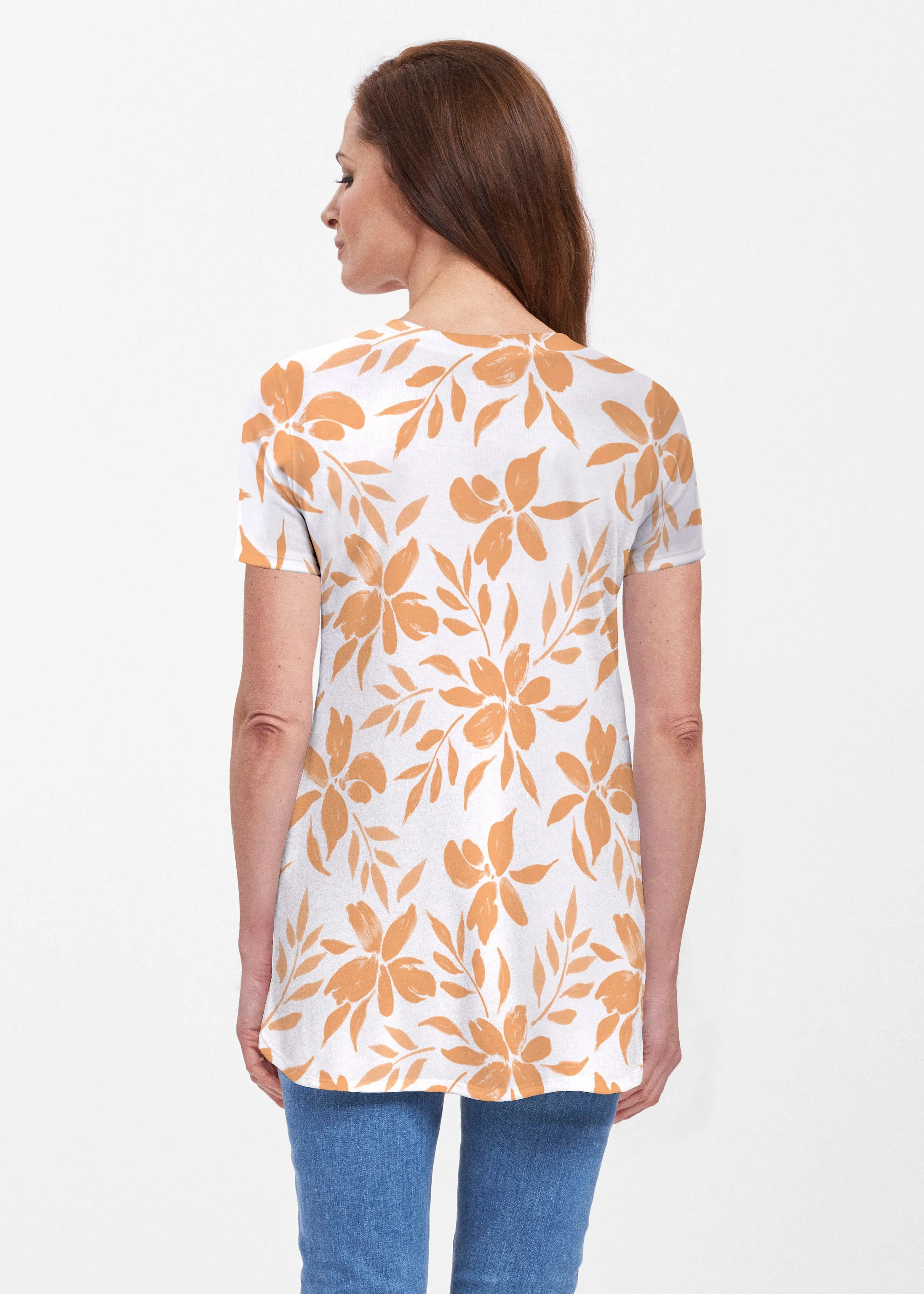 Botanical Pink (8025) ~ Short Sleeve Butterknit tunic