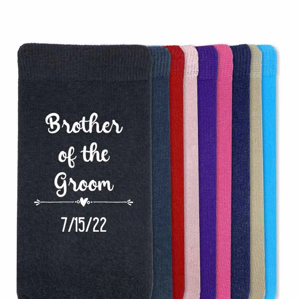 Brother of the Groom Personalized Socks with the Wedding Date