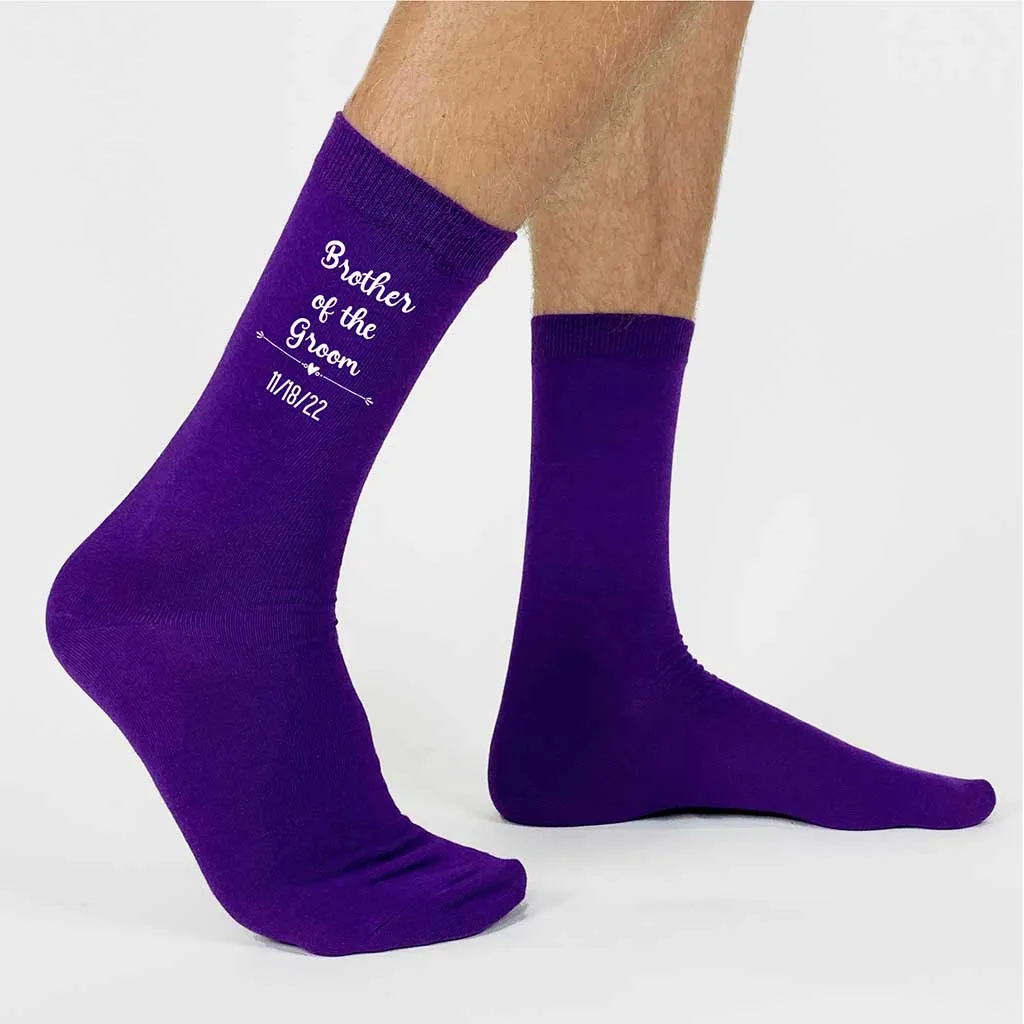 Brother of the Groom Personalized Socks with the Wedding Date