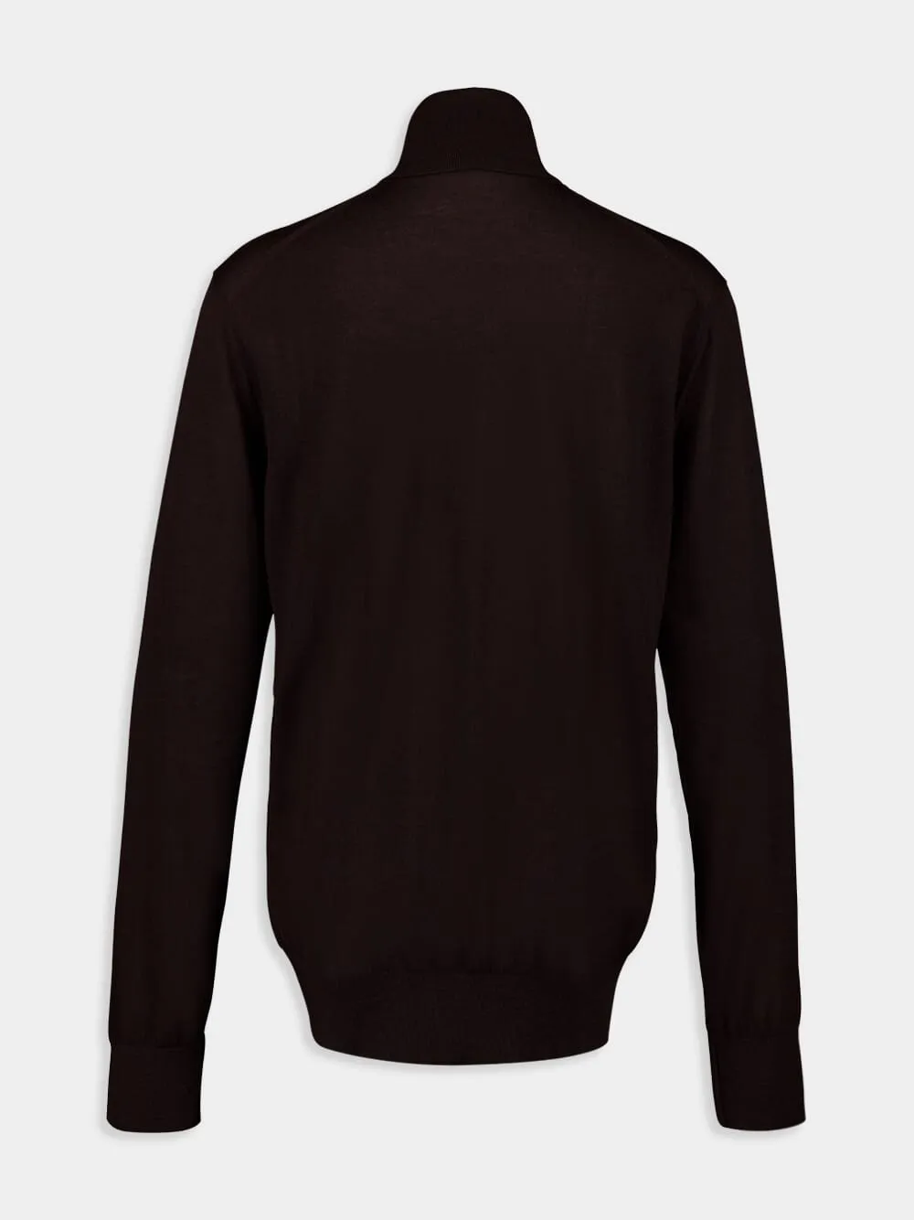 Brown Cashmere Turtleneck Sweater