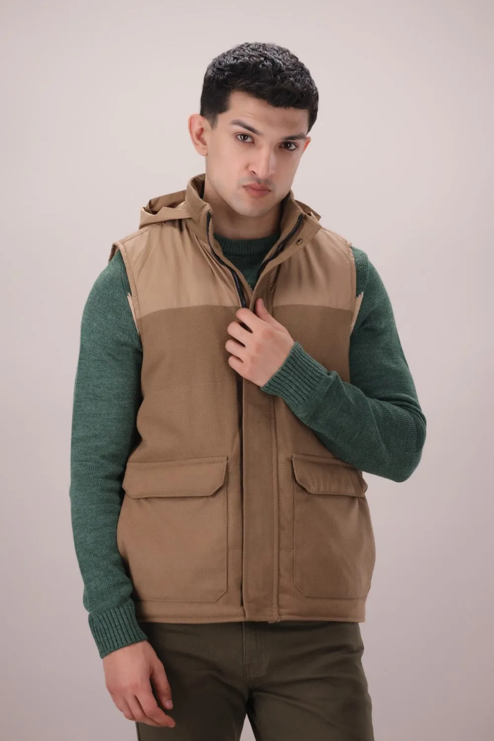 Brown Sleeveless Jacket