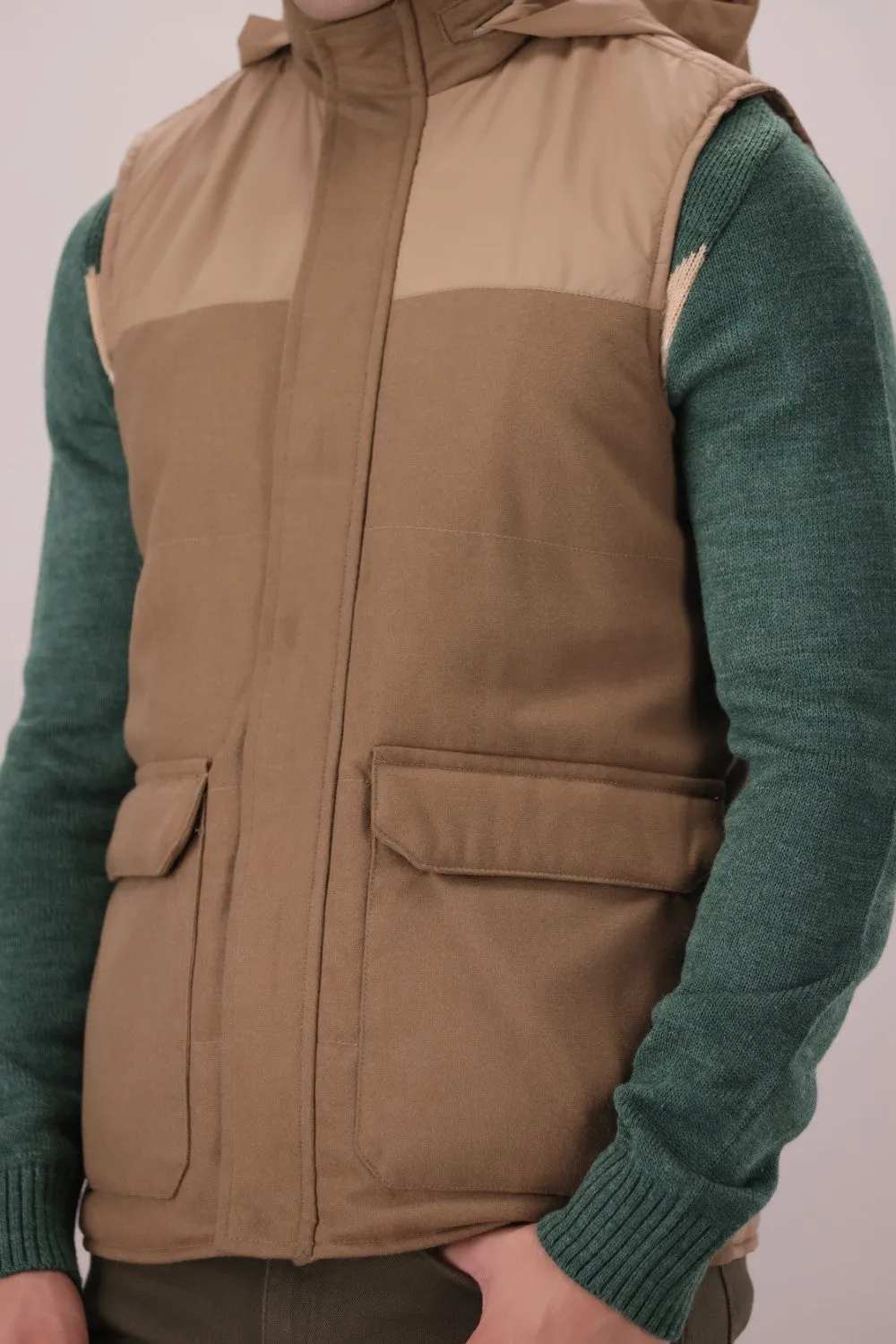 Brown Sleeveless Jacket