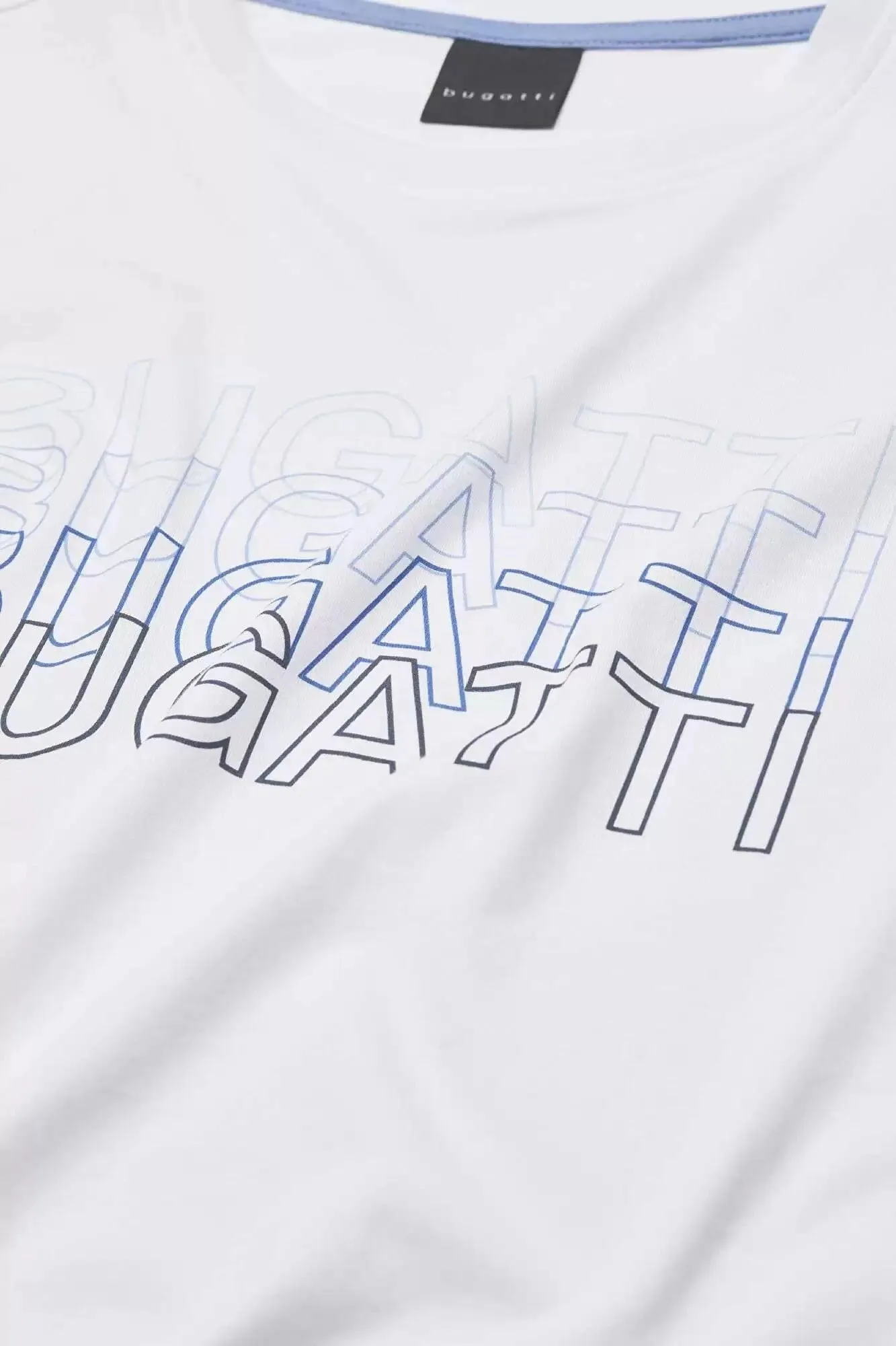 Bugatti Men's T-Shirt With Bugatti Print in White