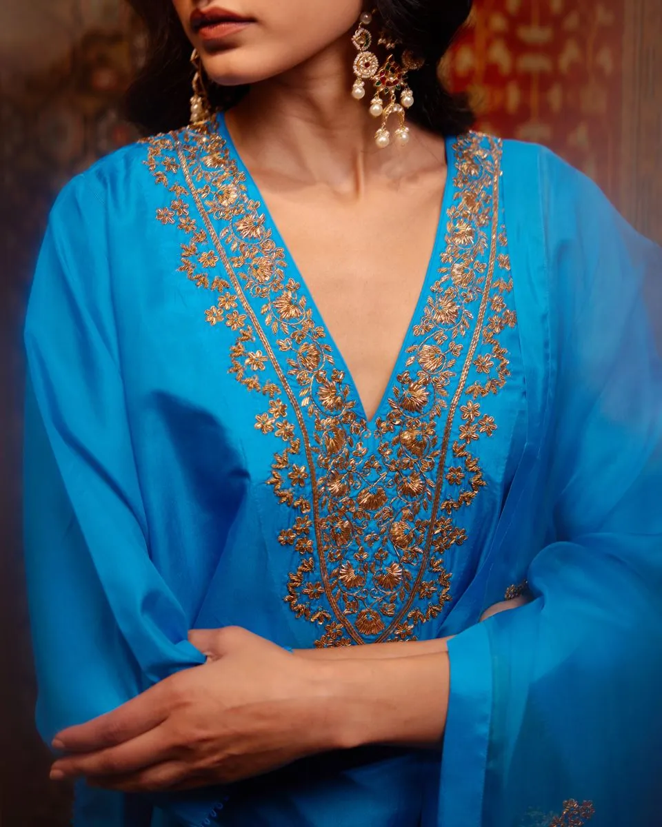 Bulbul firozi tunic with trousers-2