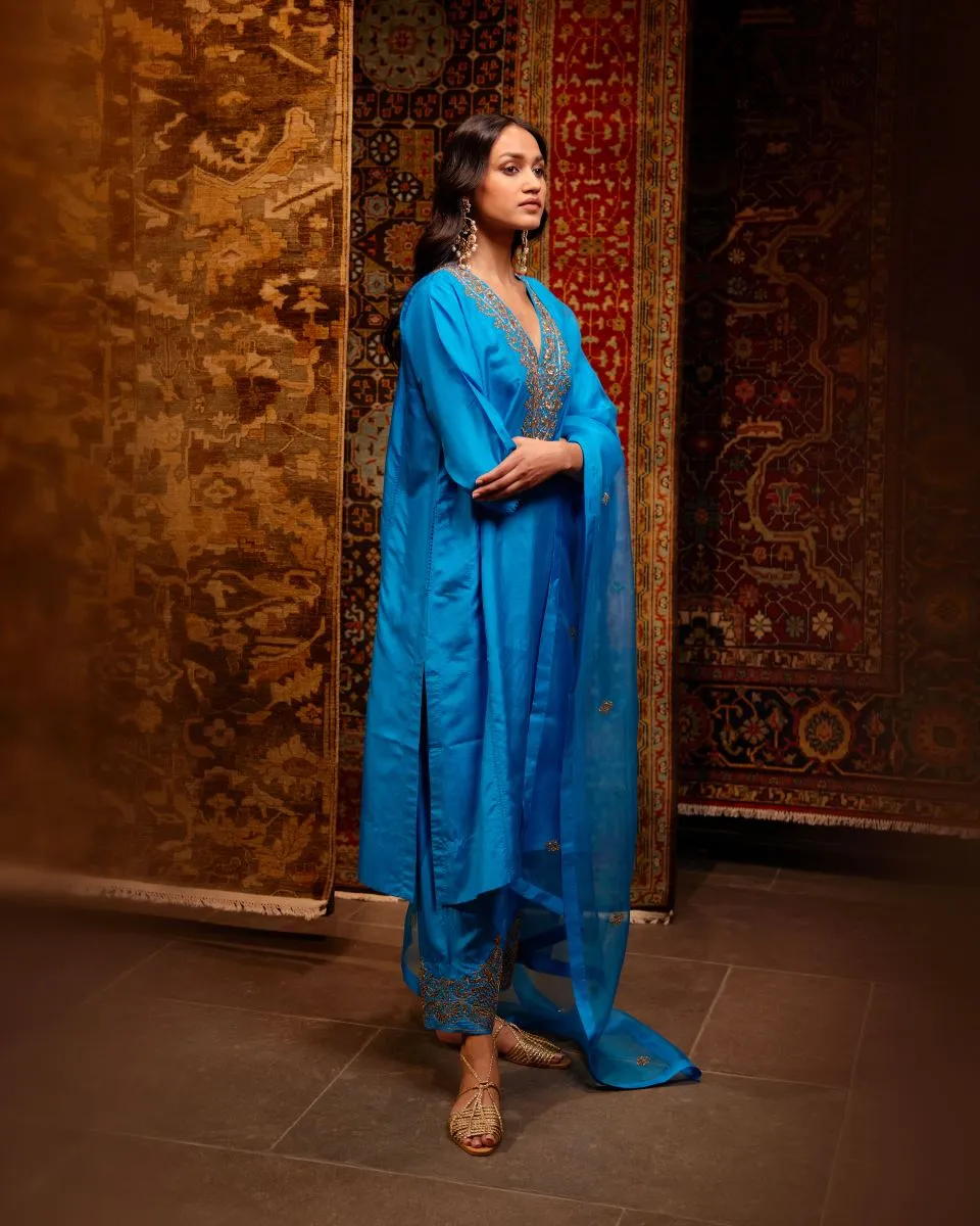 Bulbul firozi tunic with trousers-2