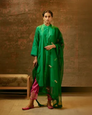 Bulbul green tunic with trousers-1