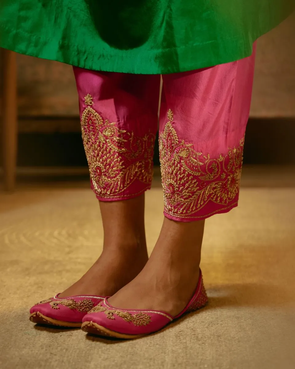 Bulbul green tunic with trousers-1