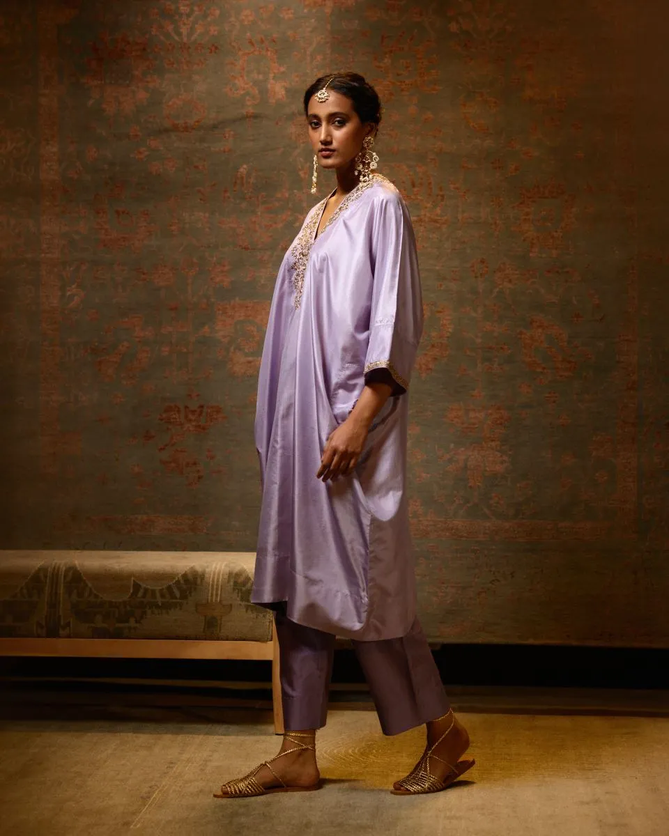 Bulbul lilac tunic with trousers-5