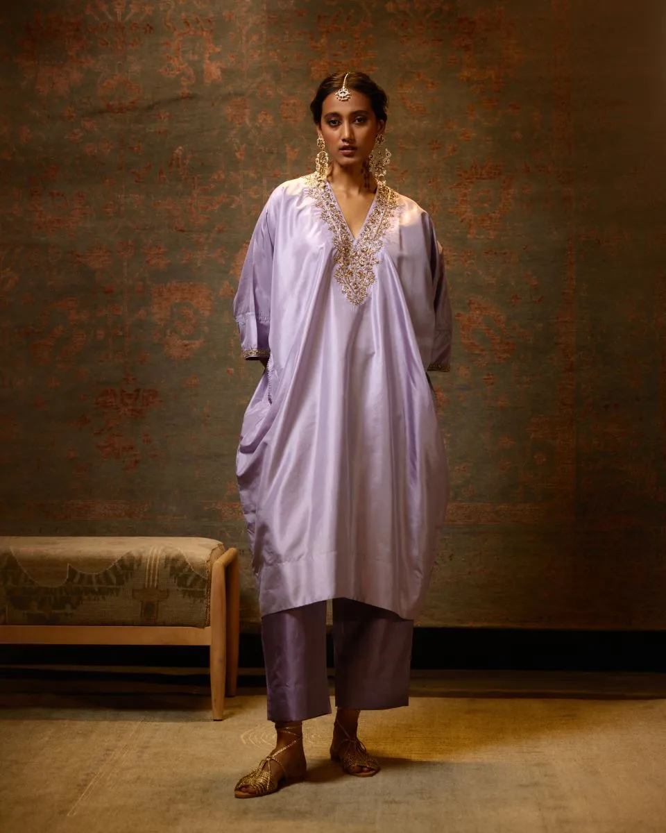 Bulbul lilac tunic with trousers-5