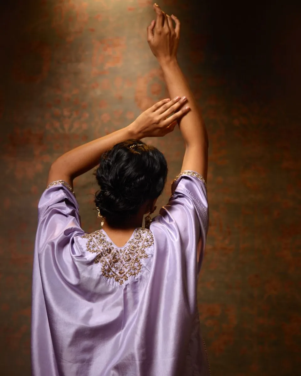Bulbul lilac tunic with trousers-5