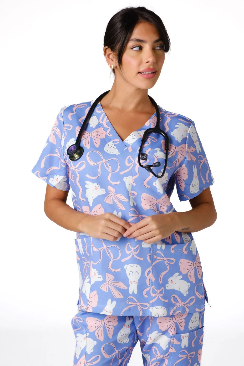 Bunny & Ribbons Scrub Set (Cotton)