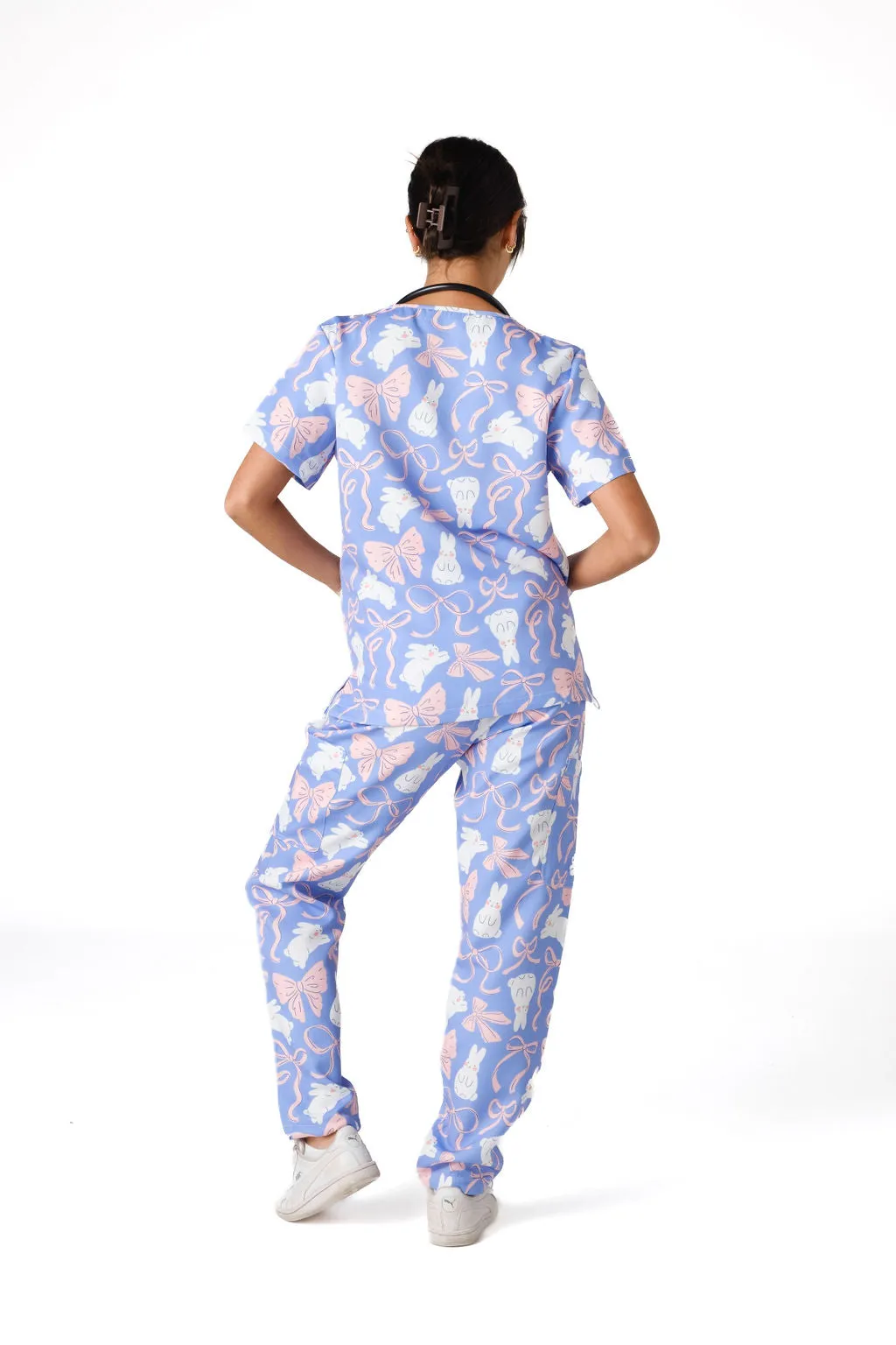 Bunny & Ribbons Scrub Set (Cotton)