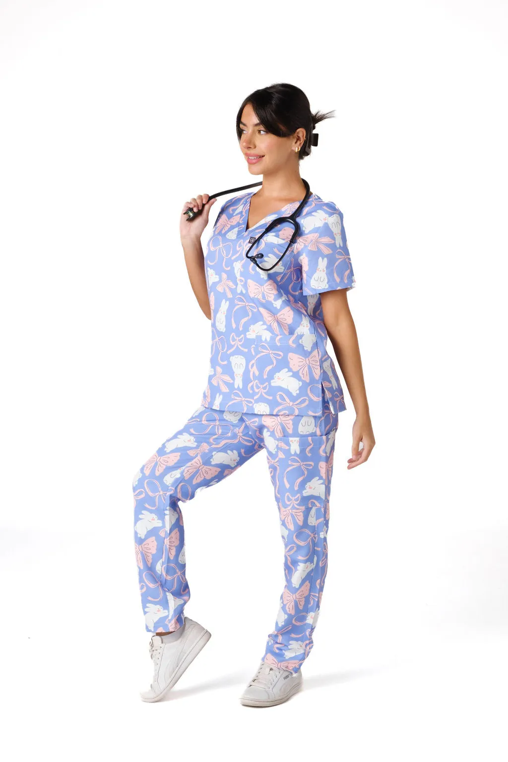 Bunny & Ribbons Scrub Set (Cotton)
