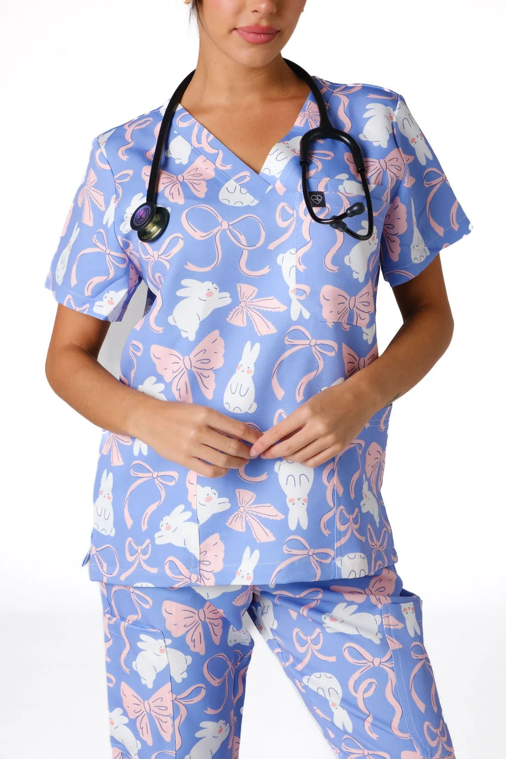 Bunny & Ribbons Scrub Set (Cotton)