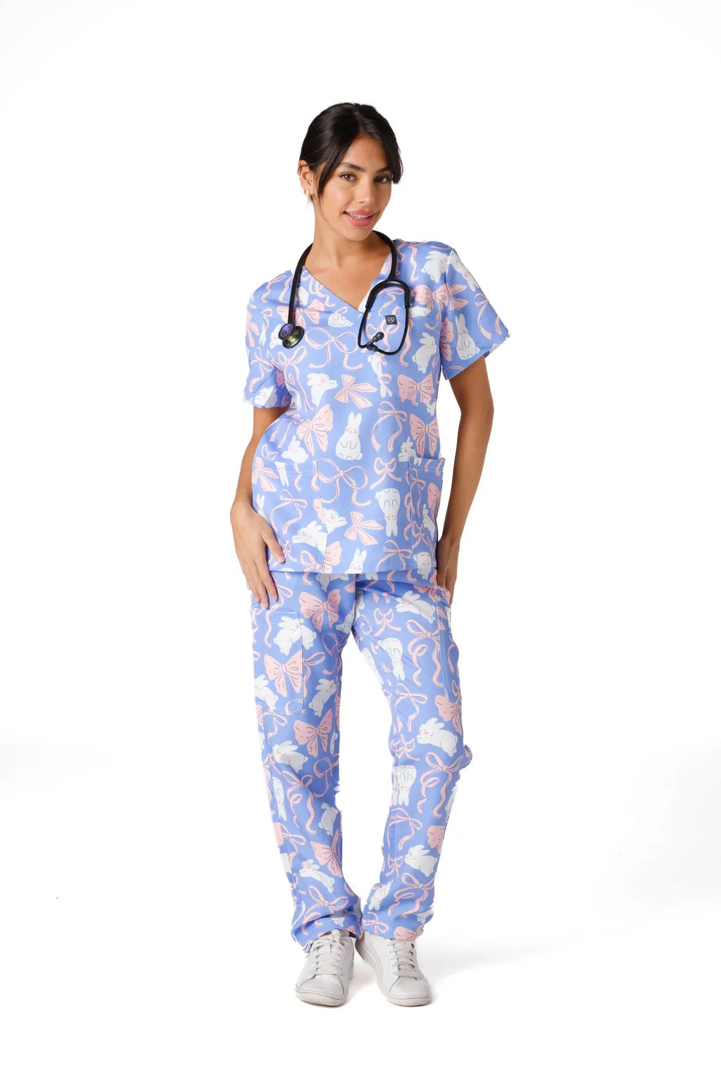 Bunny & Ribbons Scrub Set (Cotton)