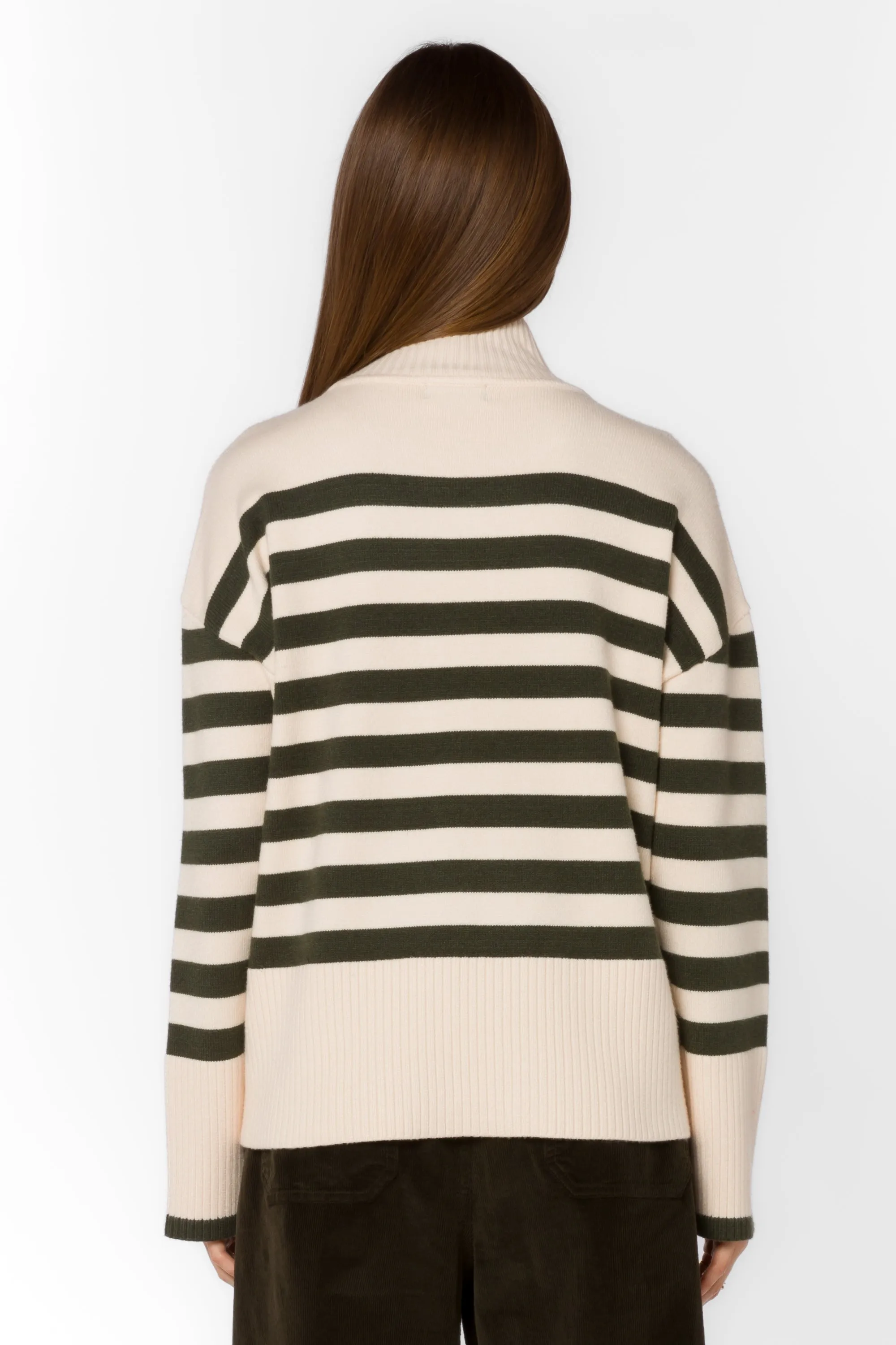 Caden Ivory Pine Stripe Sweater