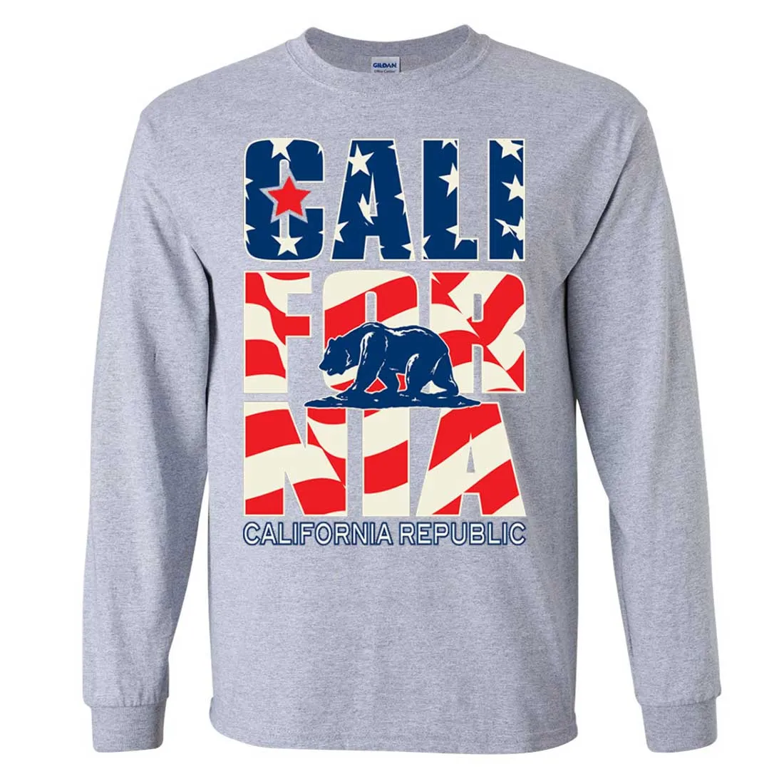 California Republic USA Flag Long Sleeve Shirt