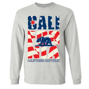 California Republic USA Flag Long Sleeve Shirt