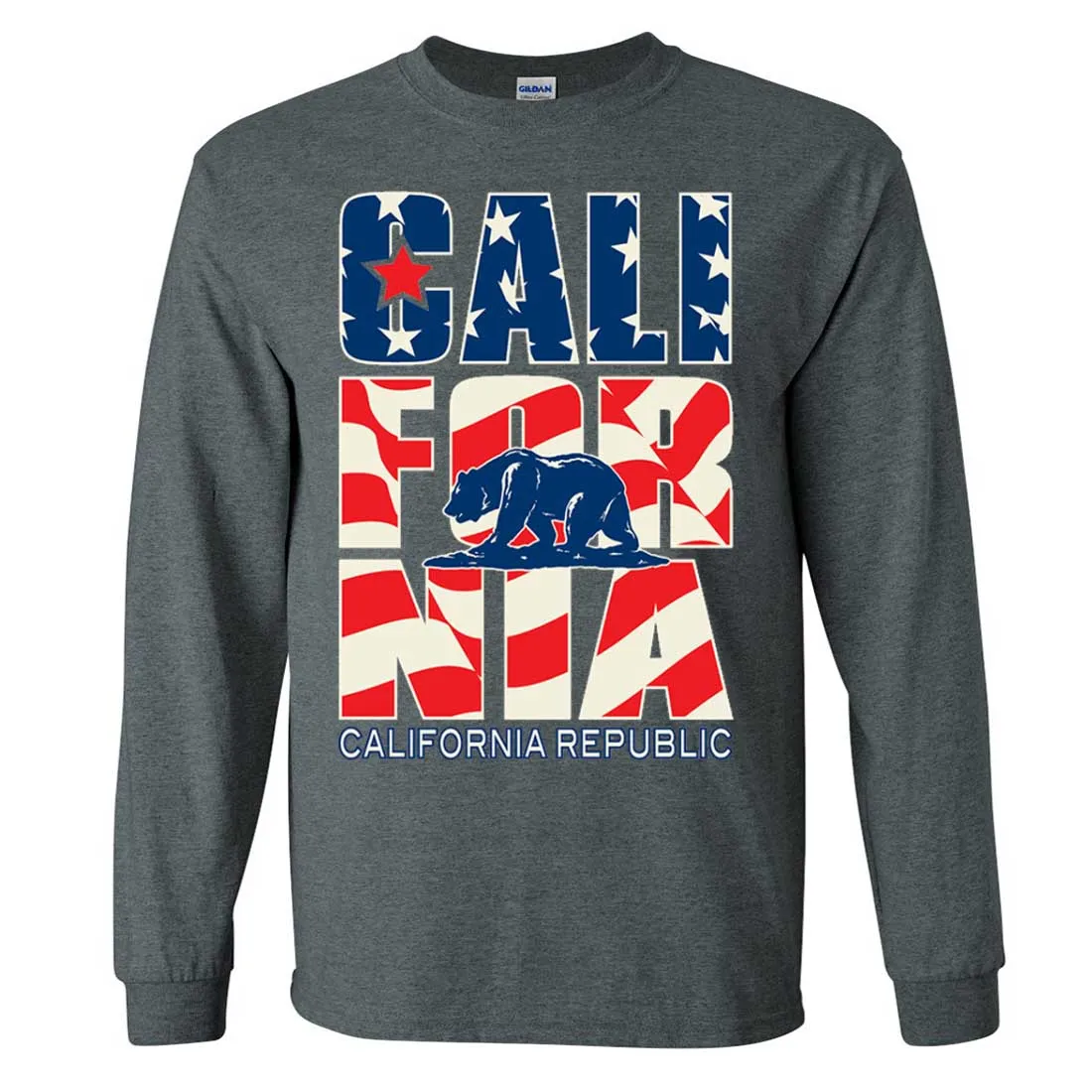California Republic USA Flag Long Sleeve Shirt