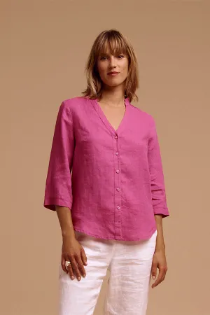 CAMILLA FITTED WASHED LINEN SHIRT